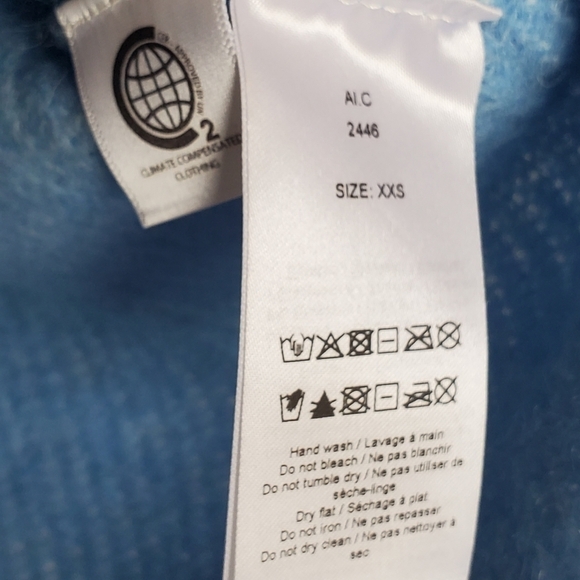 GANNI V-Neck Long Sleeve Alpaca Wool Blend Blue Pull-Over Oversized Sweater - Picture 6 of 8